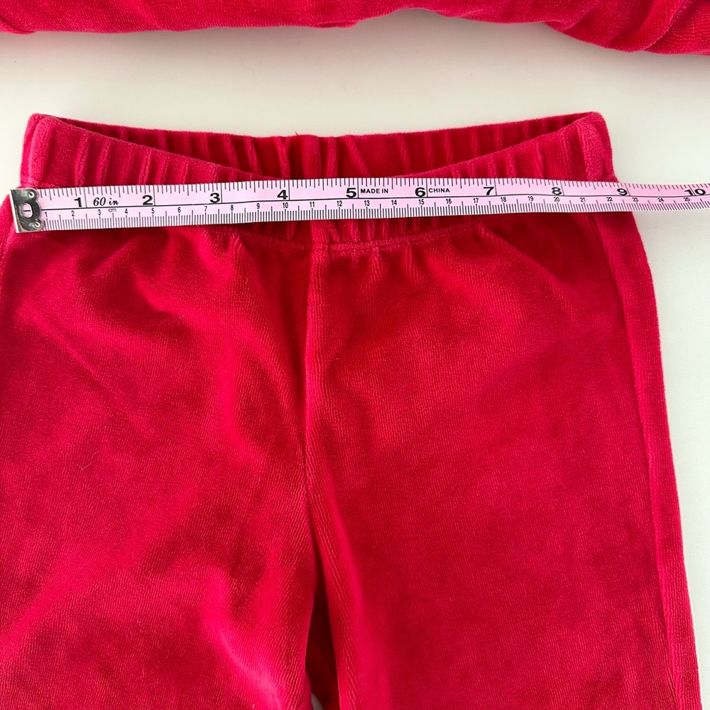 JACADI red velours pajamas with tartan collar in size 4 - Picture 12 of 13